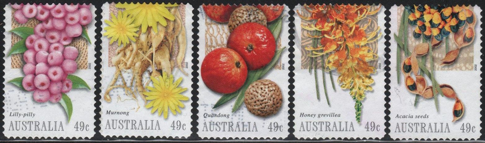 Australia #2081-85 ~ Cplt Set of 5 ~ Food Plants ~ Used  (2002)