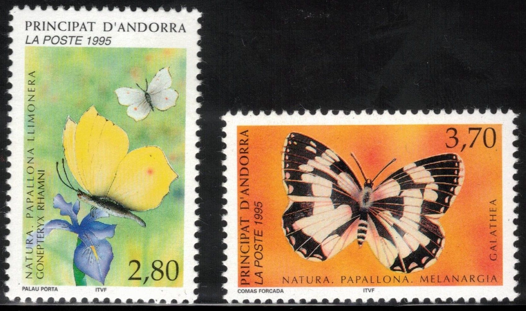 FRENCH ANDORRA 1995 Nature Protection; Scott 454-55; MNH