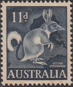 Australia 1961 Sc#323 11d Blue Rabbit Bandicoot MNH-VF-XF.