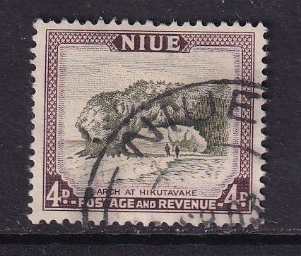 Niue #98  used  1950  thatched dwelling 4p
