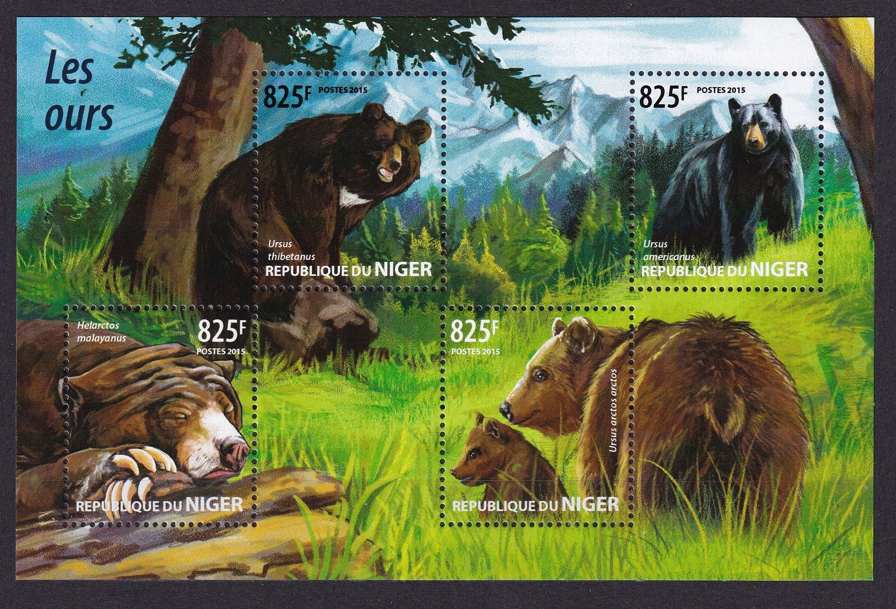 2015 Niger 3485-3488KL Fauna - Bears  13,00 €