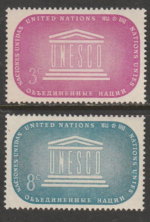 UN-NY 33-34, EDUCATION, SCIENTIFIC & CULTURAL ORGANIZATION. MINT NH, VF. (619)