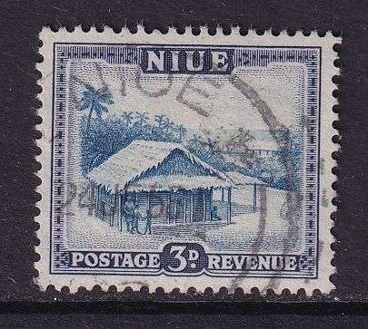 Niue #97  used  1950  thatched dwelling 3p