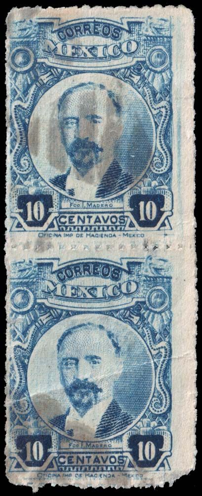Mexico - Scott 614 - Used - Attached Pair - Poor Centering - Creased - Thins