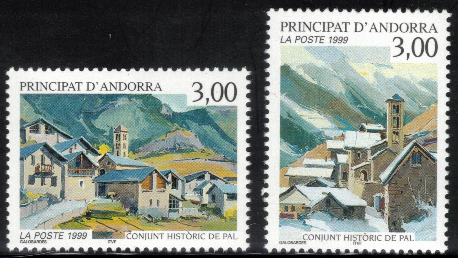 FRENCH ANDORRA 1999 Historic View of Pal; Scott 511-12; MNH