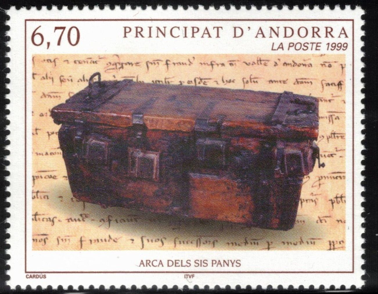 FRENCH ANDORRA 1999 Chest with Six Locks; Scott 515; MNH