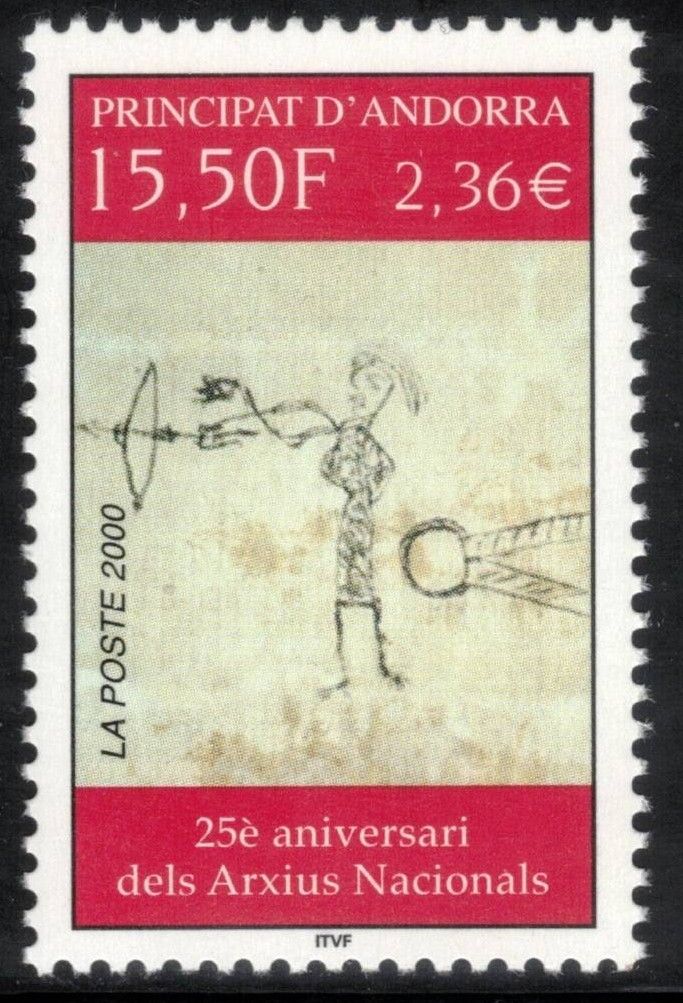 FRENCH ANDORRA 2000 National Archives Anniversary; Scott 530; MNH