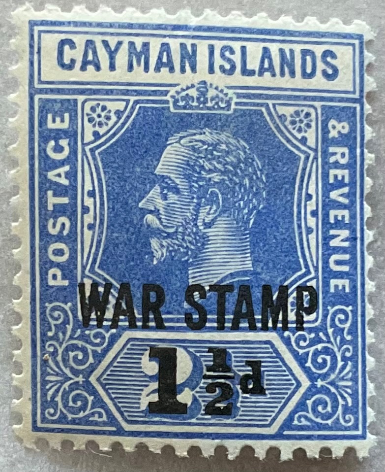 Cayman Islands Scott #MR4 *MH* Single War Stamp King George V L50