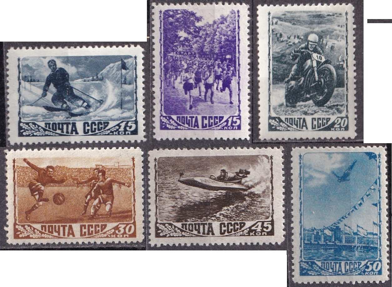 Russia 1253A-1257 (mvlh, complete set of 6) sports (1948)
