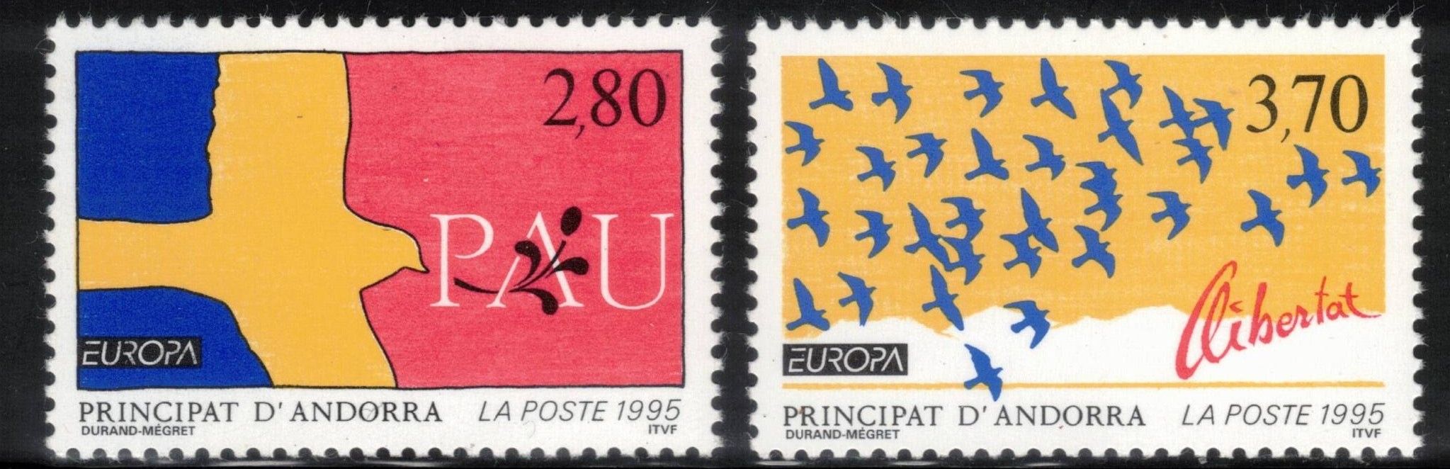 FRENCH ANDORRA 1995 Europa; Scott 448-49; MNH