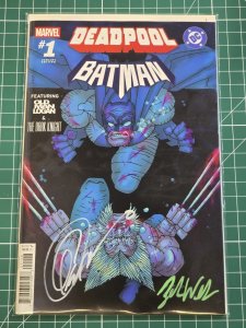 DEADPOOL BATMAN #1 FRANK MILLER 1:50 GREG CAPULLO/ZEBB WELLS SIGNED NYCC COA NM