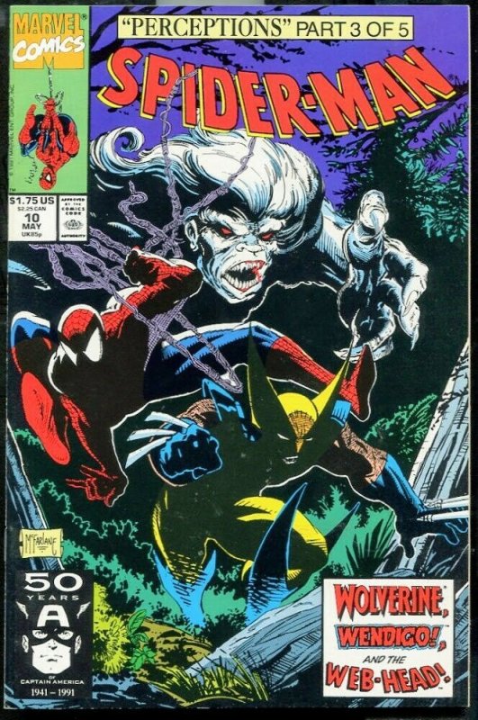 Spider-Man 10 NM+ 9.6 Wolverine Wendigo 3353 Marvel 1991