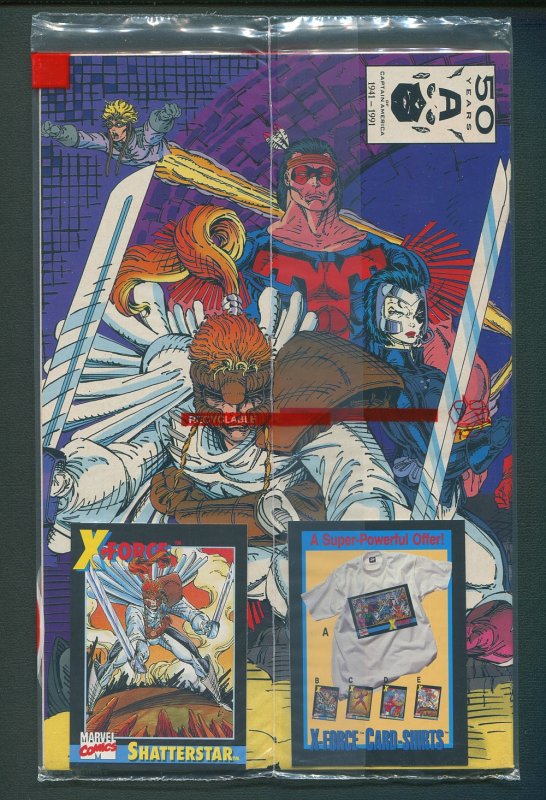 X-Force #1  (Poly-Bagged w/Shatterstar Card) NM+/  August 1991