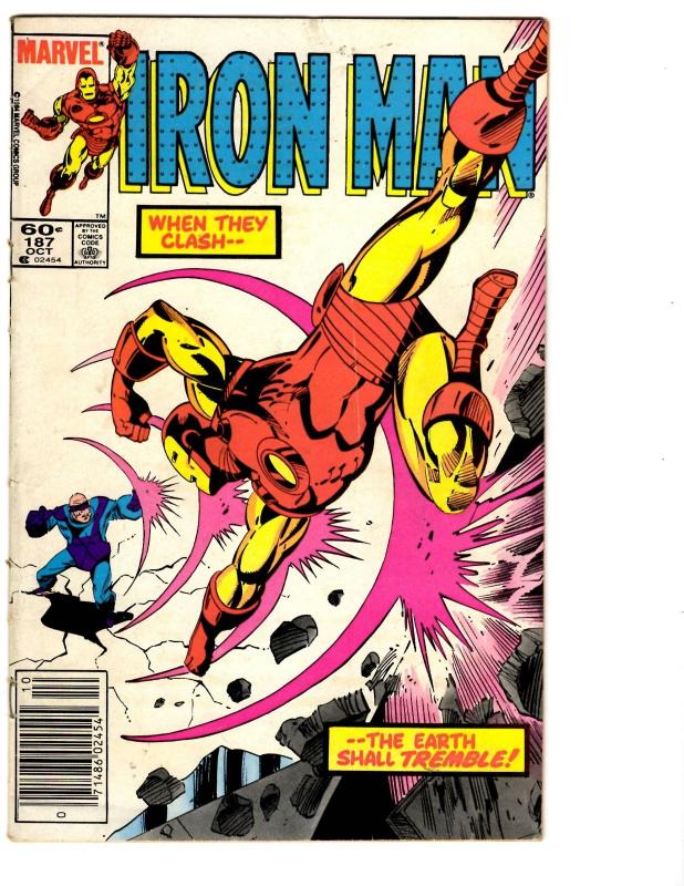 5 Iron Man Marvel Comic Books # 183 184 185 186 187 Avengers War Machine BH19