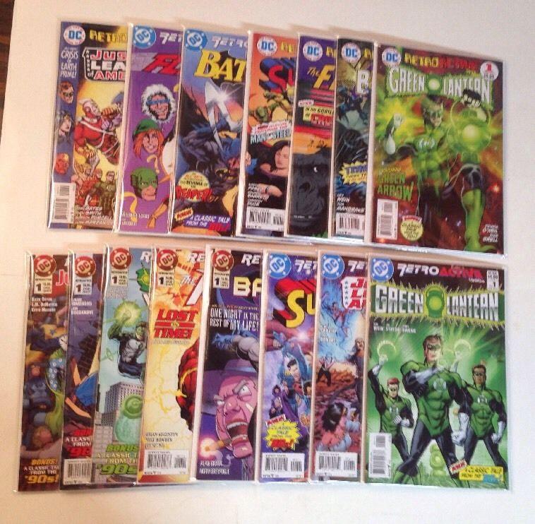 Retroactive 1 70s 80s 90s Batman Flash Green Lantern JLA Superman NM Lot Set Run