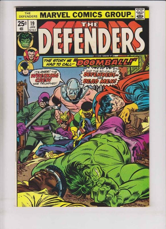 Defenders [1975 Marvel] #19 VF luke cage power man - 3rd wrecking crew - w/stamp