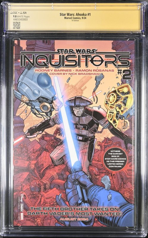 Star Wars: Ahsoka #1 (2024) CGC SS Rodney Barnes