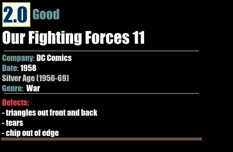 Our Fighting Forces 11 (1958) GD Silver Age DC War Comics