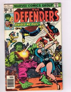 The Defenders #45 VG/FN Marvel Comics Netflix Comic Book Daredevil Mar 77 DE42