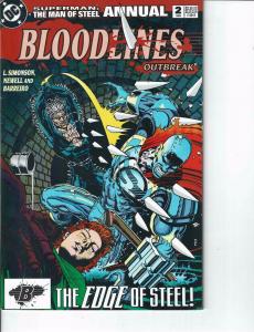 Lot Of 2 DC Comic Books Bloodlines Outbreak #2 and Superman Action Comics #3 ON4