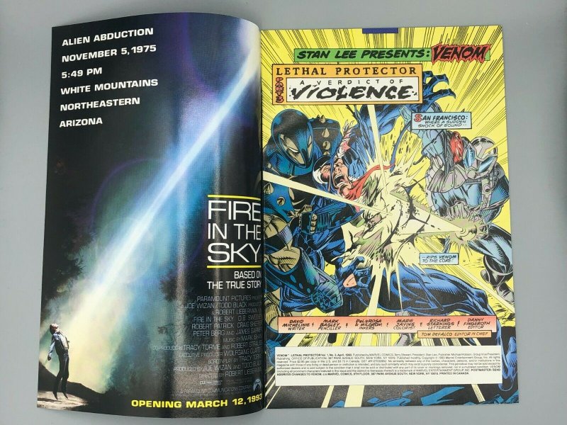 Venom Lethal Protector #3 (1993) VF/NM -3rd solo JURY Spider-man  Bagley Art