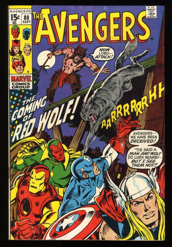 Avengers #80 FN 6.0 1st Appearance Red Wolf (William Talltrees)!