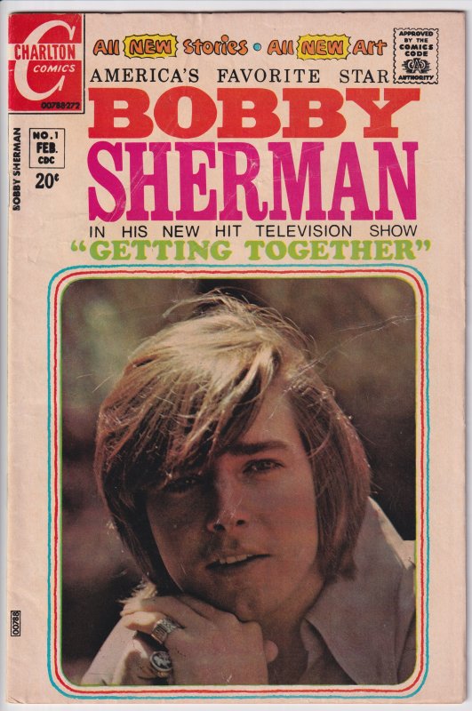 BOBBY SHERMAN #1 (Feb 1972) Sharp VG+ 4.5 cream to white!