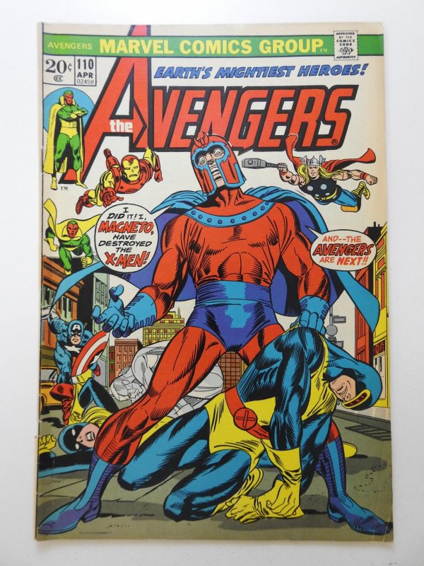 The Avengers #110 (1973) W/ The X-Men! Fair Condition! Coupon Cut Back Cover!