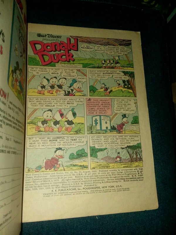 Walt Disney's Comics and Stories 155 dell comics 1953 golden age carl barks art