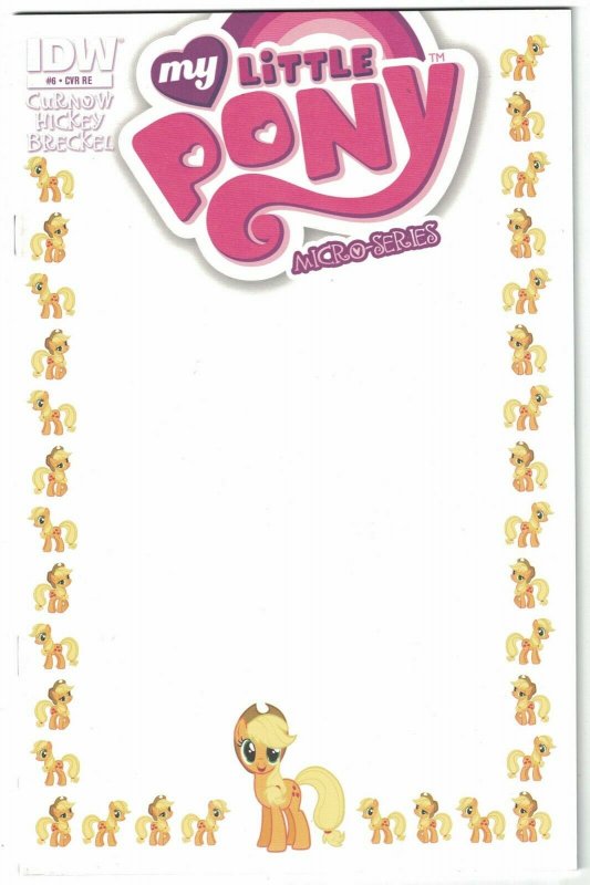 My Little Pony Micro-Series #6 VF/NM retailer exclusive applejack blank variant 