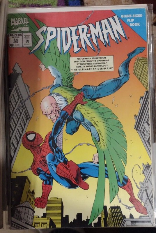 SPIDER-MAN # 54 MARVEL 1995 disney  KAINE SCARLET SPIDER WEB OF LIFE PT newstand