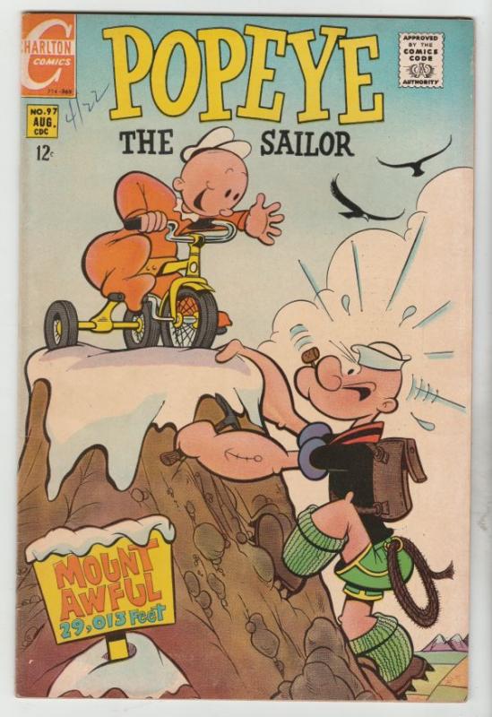 Popeye the Sailor #97 (Aug-69) VF/NM High-Grade Popeye, Olive Oil, Sweetpea