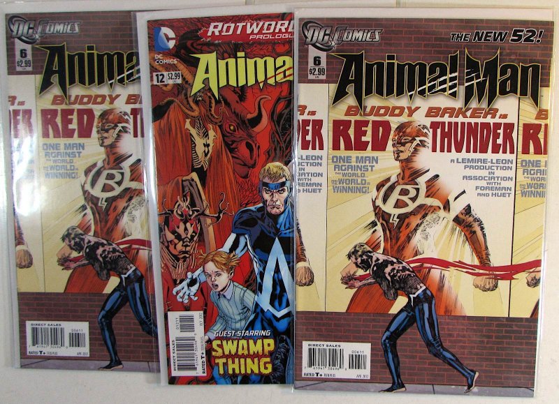 Animal Man Lot of 3 #6 x2, 12 DC Comics (2012) 2nd Series Comic Books