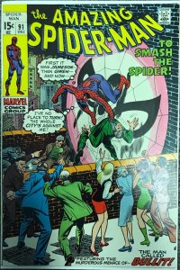 (1970) AMAZING SPIDER-MAN #91! THE MAN CALLED BULLIT!