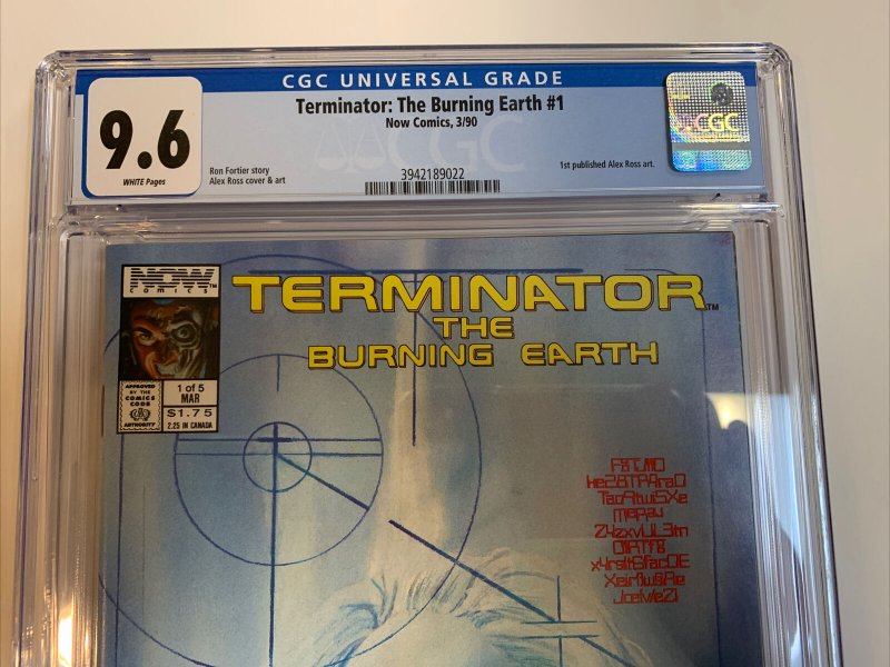 Terminator (1990) # 1 (CGC 9.6 WP) 1st Published Alex Ross Art ! Rare newsstand