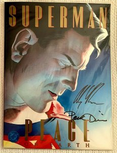 DC SUPERMAN PEACE ON EARTH LARGE EDITION Signed by ALEX ROSS & PAUL DINI w/COA
