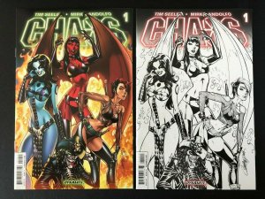 Dynamite Chaos 1 J. Scott Campbell Color Variant & 2nd Printing Sketch - NM