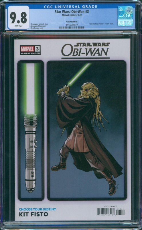 CGC 9.8 Star Wars Obi Wan #3 Sprouse Choose Your Destiny Kit Fisto Marvel 2022