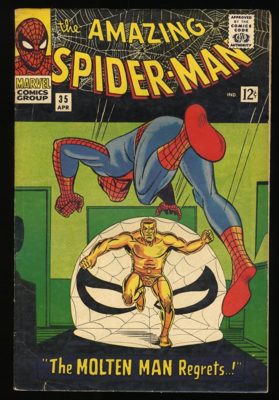 Amazing Spider-Man #35 FN- 5.5 Molten Man Appearance! 1966!