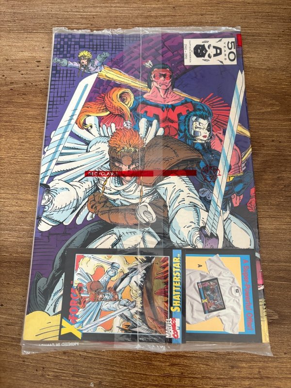 X-Force # 1 NM Marvel Comic Book Sealed In Polybag Shatterstar Card 21 J408