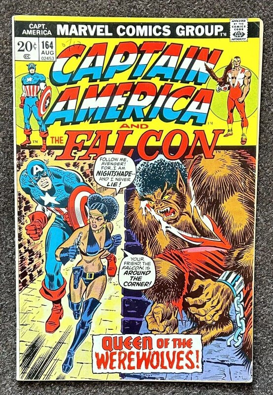 Captain America + Falcon #164 1st Appearance Nightshade 1973