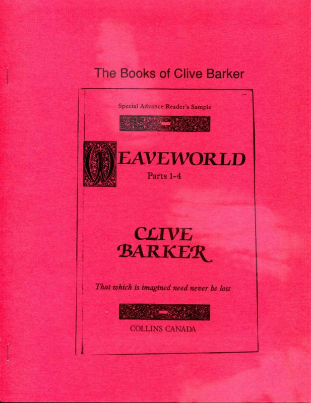 The Books of CLIVE BARKER, VF/NM, 1988, Ltd, Softcover, Joseph Bell, #58