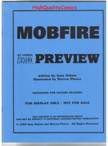 MOBFIRE Black and White Promo, William Pleece, 1994, VF/NM, Preview, more in