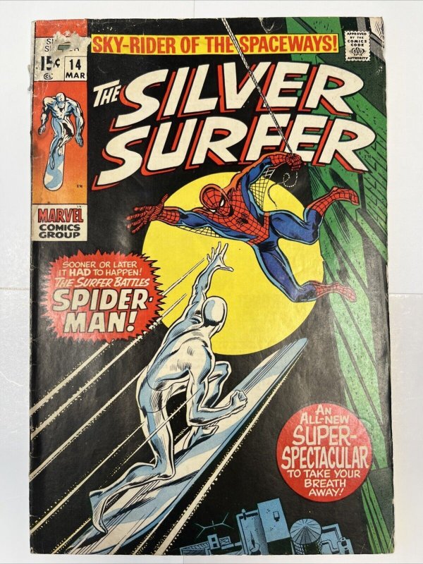 Silver Surfer #14 VG 1970  Spider-Man - Buscema - San Lee - Fair/Good.