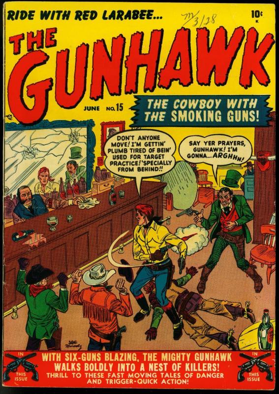 Gunhawk #15 1951- Atlas Western- Maneely- Rare Golden Age VF-
