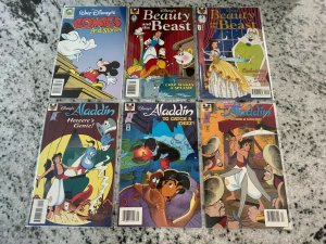 6 Comics Aladdin 3 4 5 + Beauty & The Beast 2 5 + Walt Disney Stories 578 DH32