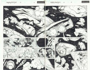 Mighty Avengers 19 pgs. 16 & 17 - Captain Marvel DPS art by Ed McGuinness