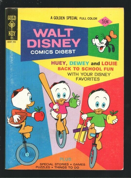 Walt Disney Comic Digest 49 1974 Huey Dewey And Louie Back To School