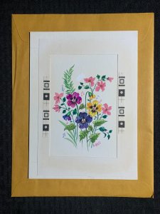 HAPPY BIRTHDAY Colorful Flowers 7x9 Greeting Card Art B8512 w/ 2 Cards