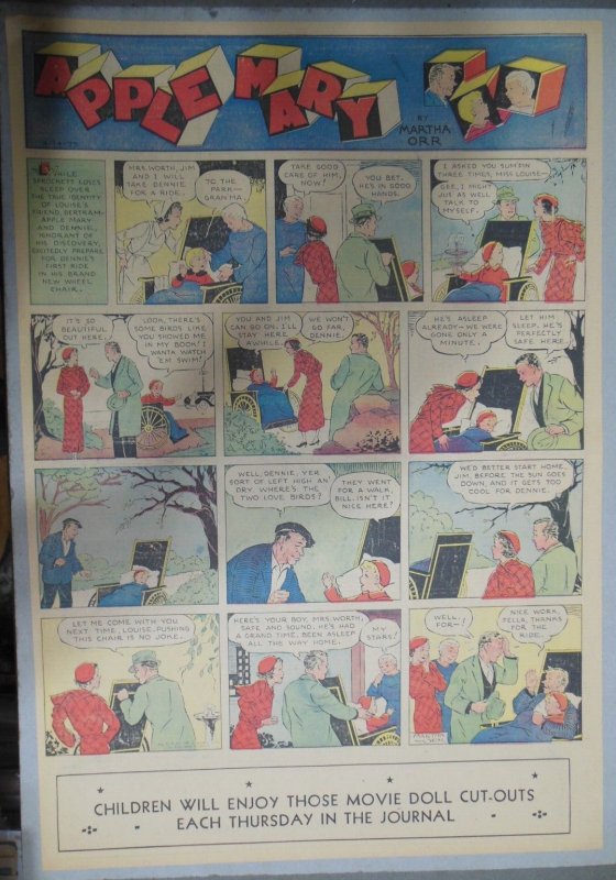 Apple Mary Sunday Page by Martha Orr from 4/14/1935 Size Full Page 15 x 22 inch